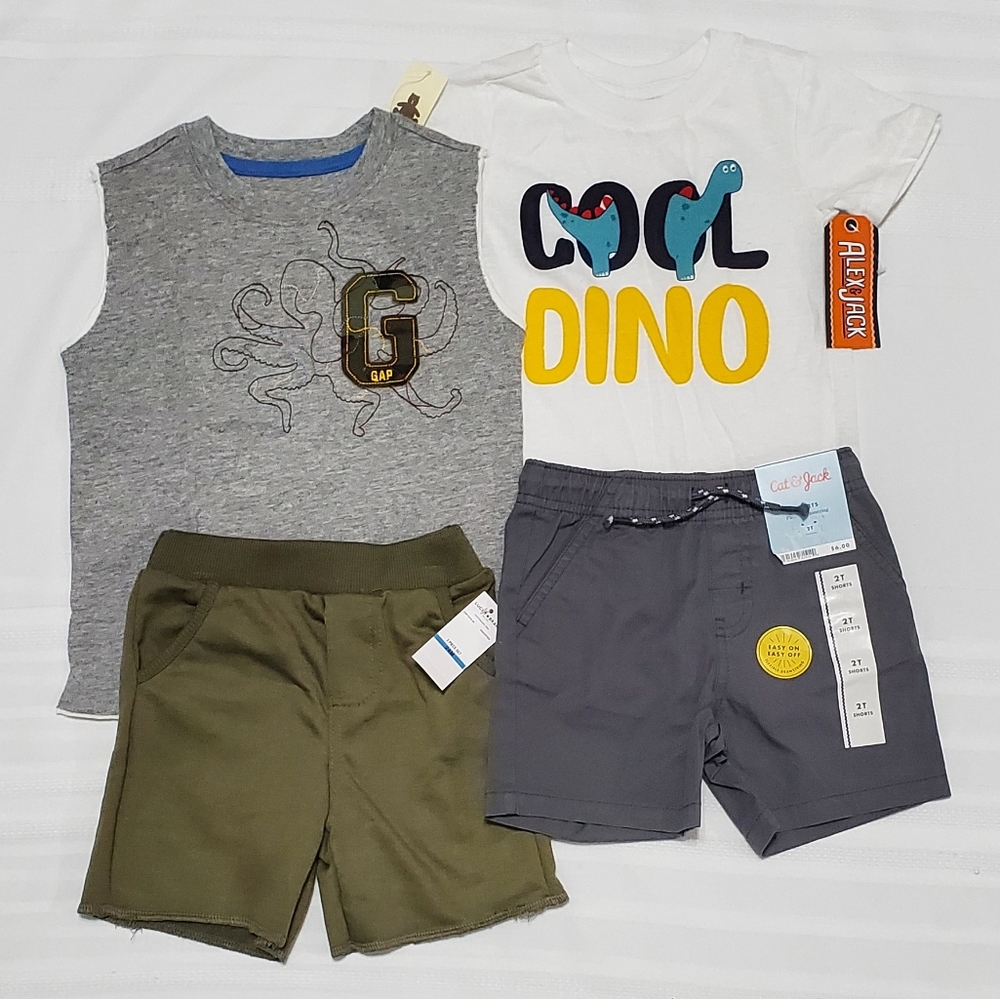 NWT Lot of 4 Boys Summer Clothes